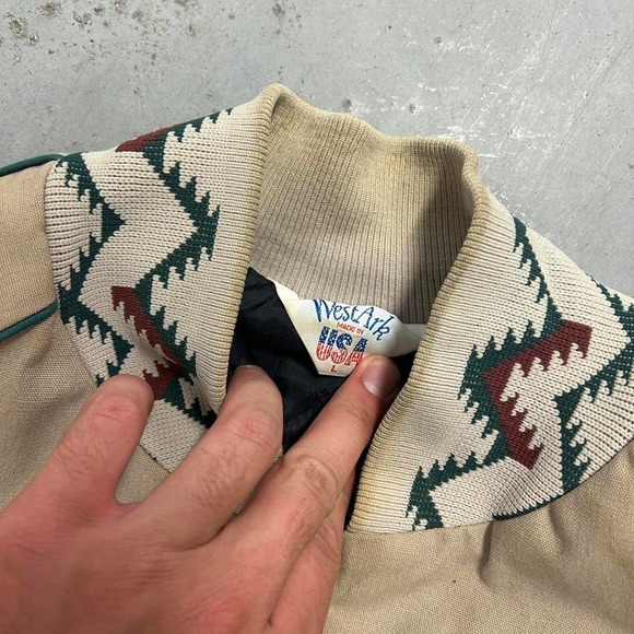 Vintage Aztec Pattern Bomber Jacket - Picture 2 of 2